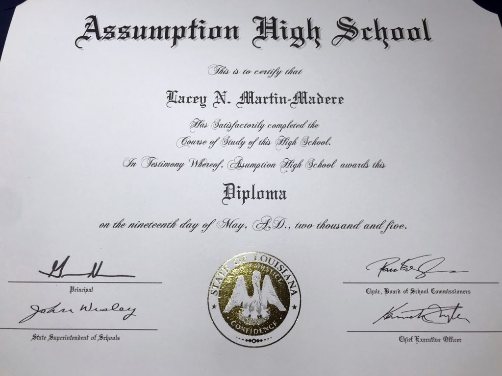 High School Diploma + Transcript Novelty Works Degrees