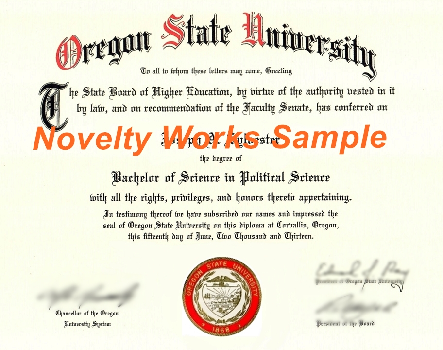 Deluxe Diploma plus Transcripts Novelty Works Degrees