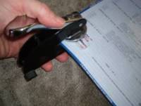 Transcripts being embossed